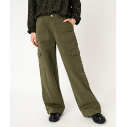 Pantalon large coupe cargo femme