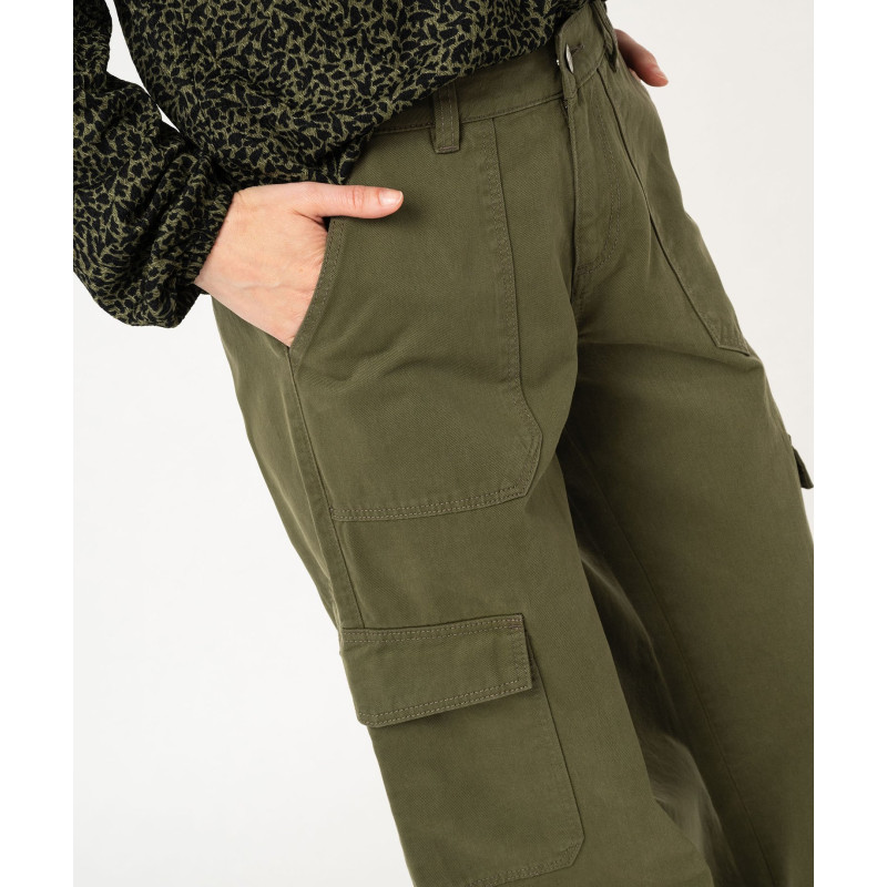 Pantalon large coupe cargo femme