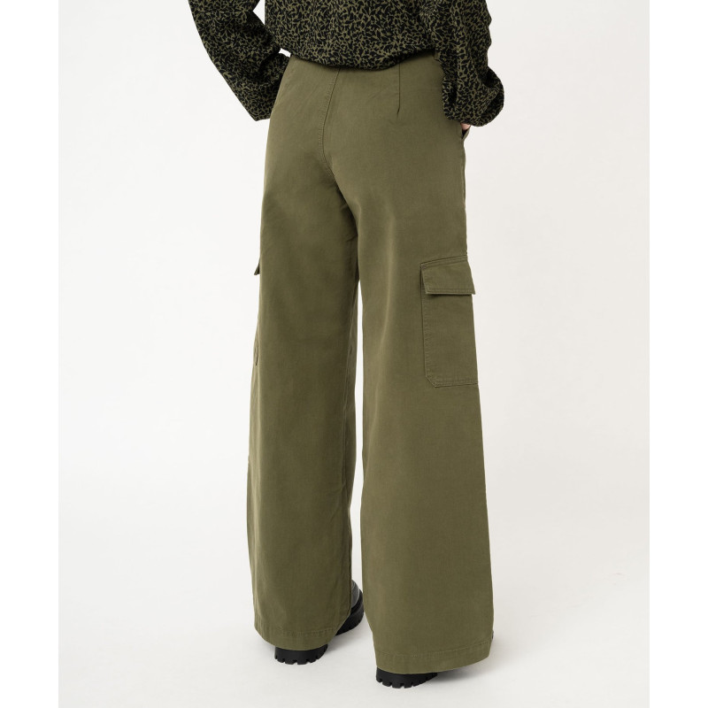 Pantalon large coupe cargo femme