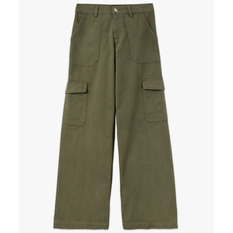 Pantalon large coupe cargo femme