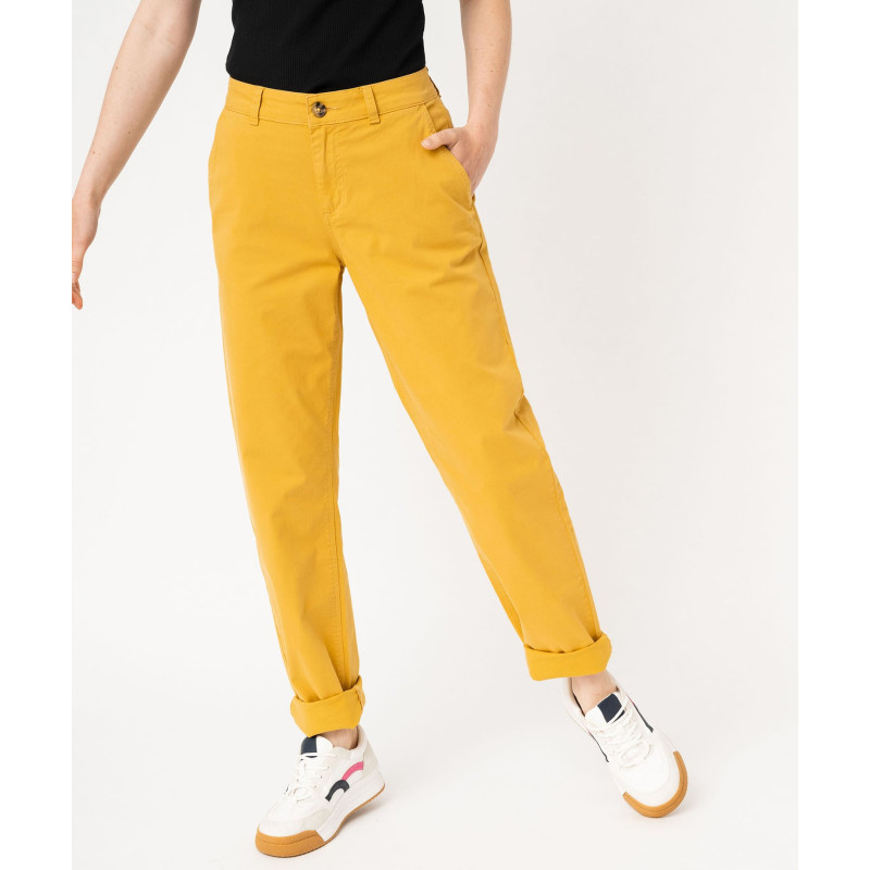 Pantalon chino coupe regular femme