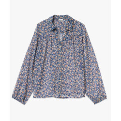 Chemise en voile à motifs fleuris femme