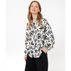 Chemise imprimée en matière satinée femme