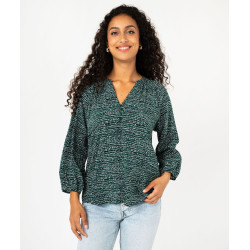 Blouse fluide imprimÃ©e Ã  manches 3/4 femme