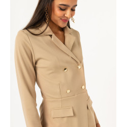 Robe courte à manches longues look manteau femme