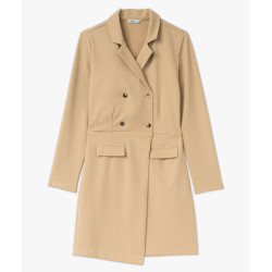 Robe courte à manches longues look manteau femme