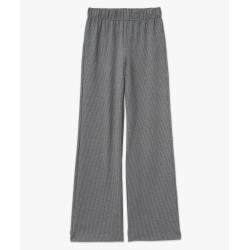 Pantalon large en maille imprimée à taille élastiquée femme