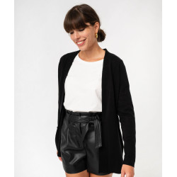 Gilet long portÃ© ouvert femme