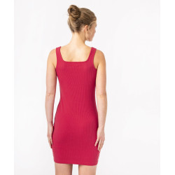 Robe courte à bretelles moulantes en maille côtelée femme Robe courte à bretelles moulantes en maille côtelée femme