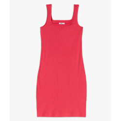 Robe courte à bretelles moulantes en maille côtelée femme Robe courte à bretelles moulantes en maille côtelée femme