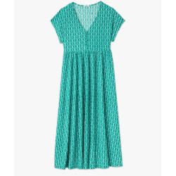 Robe longue taille empire en maille froissée extensible femme