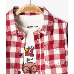 Ensemble 2 pièces chemise à carreaux et tee-shirt manches longues bébé garçon Ensemble 2 pièces chemise à carreaux et tee-shirt manches longues bébé garçon