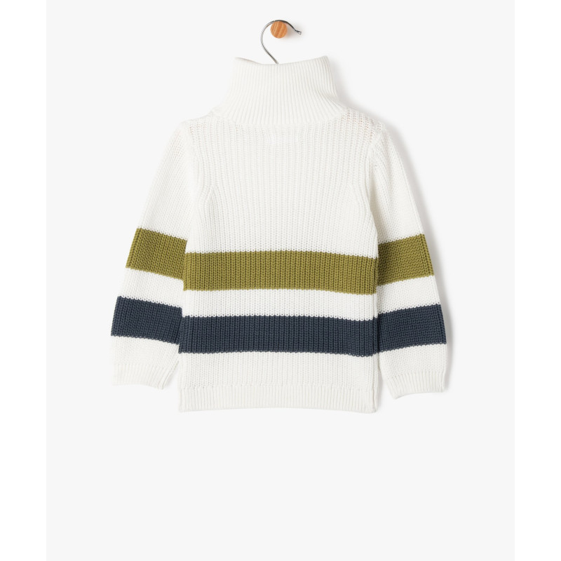 Pull rayé avec col camionneur bébé garçon - LuluCastagnette