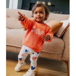 Sweat molletonnÃ© bÃ©bÃ© fille avec motifs et message