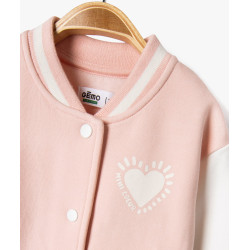 Sweat boutonné bicolore bébé fille