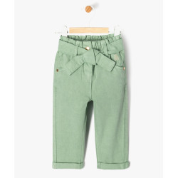 Pantalon en toile denim colorÃ©e bÃ©bÃ© fille - LuluCastagnette