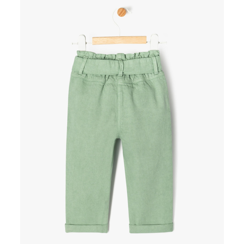 Pantalon en toile denim colorée bébé fille - LuluCastagnette