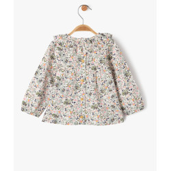 Blouse manches longues ample à col volanté fille - LuluCastagnette Blouse manches longues ample à col volanté fille - LuluCastagnette
