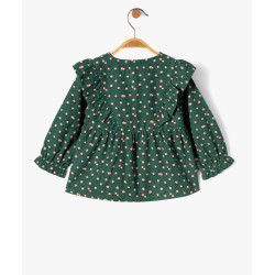 Blouse en velours fines côtes à volants bébé fille