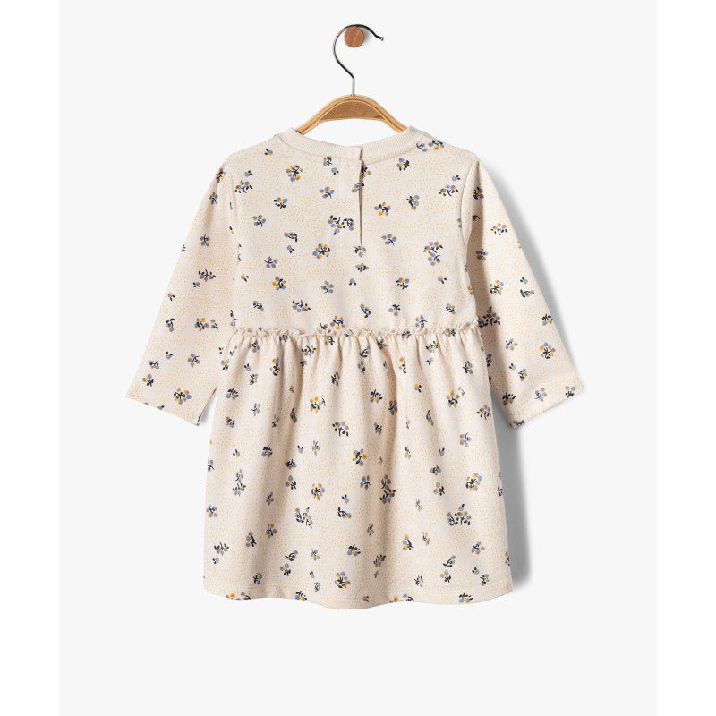 Robe sweat à manches longues fleurie bébé fille