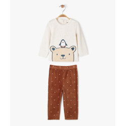 Pyjama en velours 2 piÃ¨ces avec motif ourson bÃ©bÃ© garÃ§on