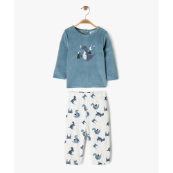 Pyjama en velours 2 piÃ¨ces Ã  motifs dinosaures bÃ©bÃ© garÃ§on