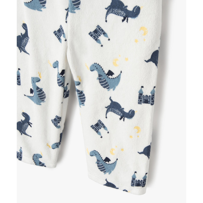 Pyjama en velours 2 pièces à motifs dinosaures bébé garçon