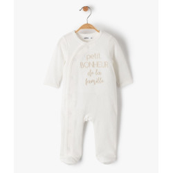 Pyjama en velours ouverture devant avec message  bÃ©bÃ©