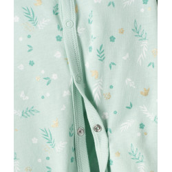 Pyjama bébé à motifs fleuris et touches pailletées ouvert devant