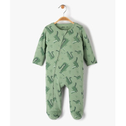 Pyjama bÃ©bÃ© en coton Ã  zip ventral et motif crocodiles