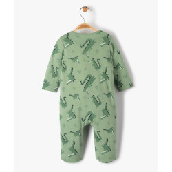 Pyjama bébé en coton à zip ventral et motif crocodiles