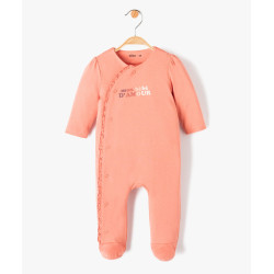 Pyjama bÃ©bÃ© avec ouverture pressionnÃ©e ventrale Ã  volant