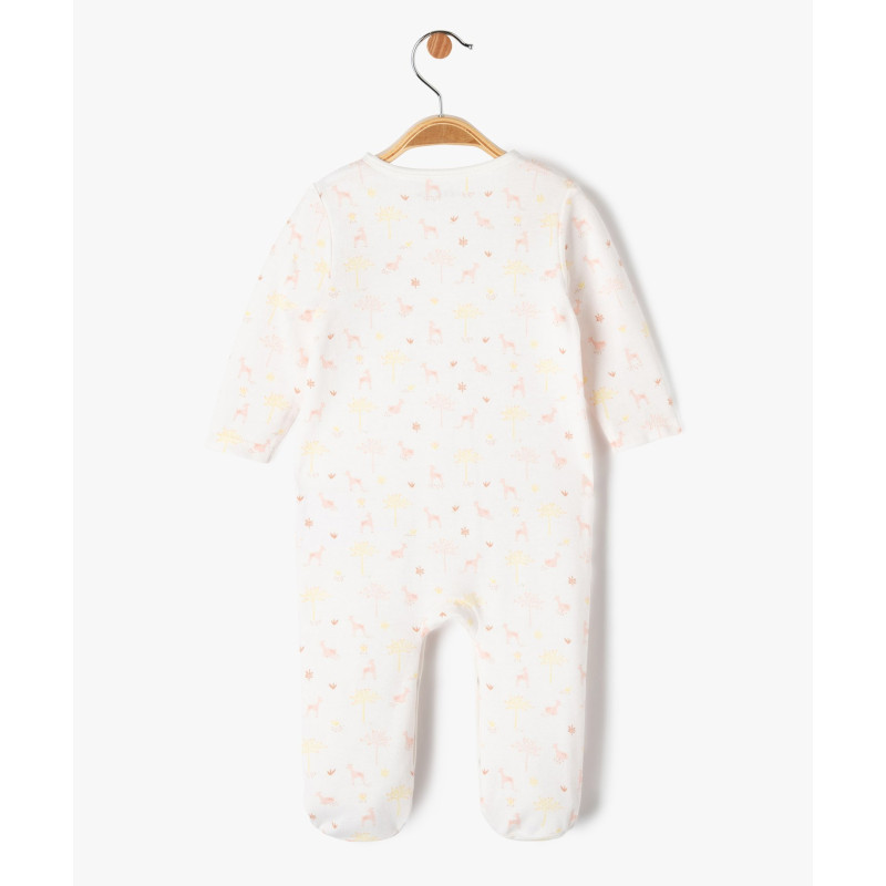 Pyjama en coton imprimé ouverture devant bébé fille