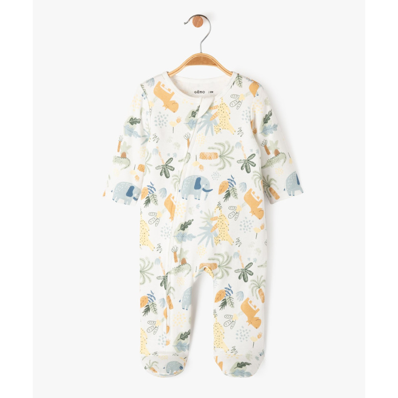 Pyjama en jersey imprimé avec zip ventral bébé