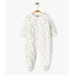 Pyjama en velours ouverture devant Ã  motifs arc-en-ciel bÃ©bÃ© fille