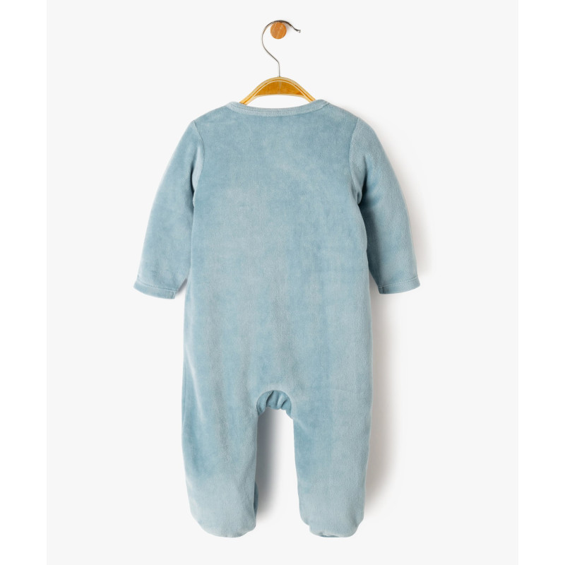 Pyjama dors-bien en velours fermeture devant bébé