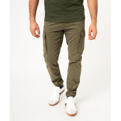 Pantalon cargo coupe straight en coton stretch homme