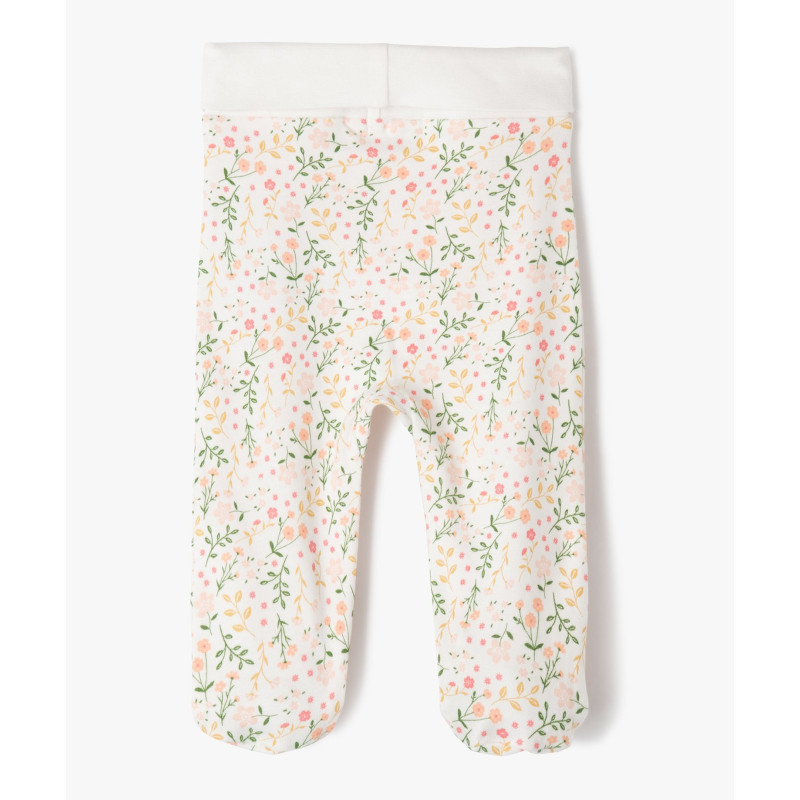 Pantalon à pieds et ceinture élastique en jersey bébé (lot de 2)