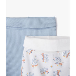 Pantalon à pieds et ceinture élastique en jersey bébé (lot de 2)