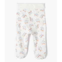 Pantalon à pieds et ceinture élastique en jersey bébé (lot de 2)