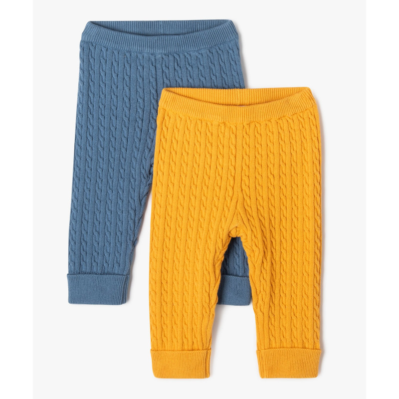 Pantalon en maille torsadée unie bébé (lot de 2)