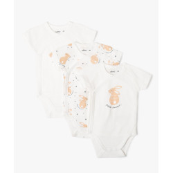 Body manches courtes fermeture croisÃ©e bÃ©bÃ© (lot de 3)