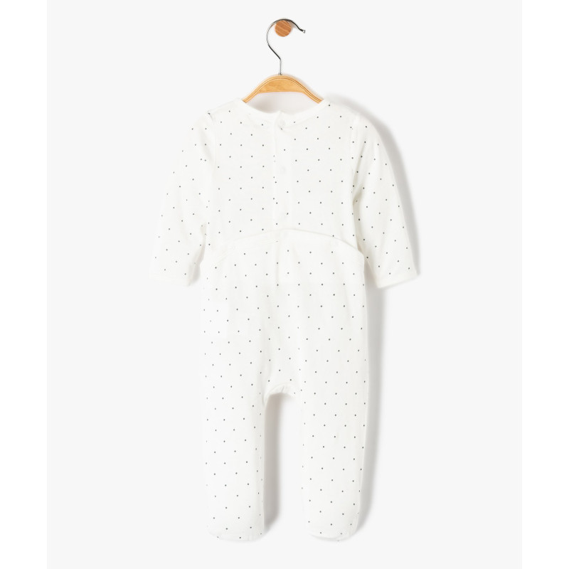 Pyjama bébé pont-dos en jersey à pois et motif lapin