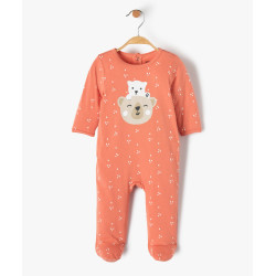 Pyjama bÃ©bÃ© en jersey Ã  pont-dos pressionnÃ© et motif ours