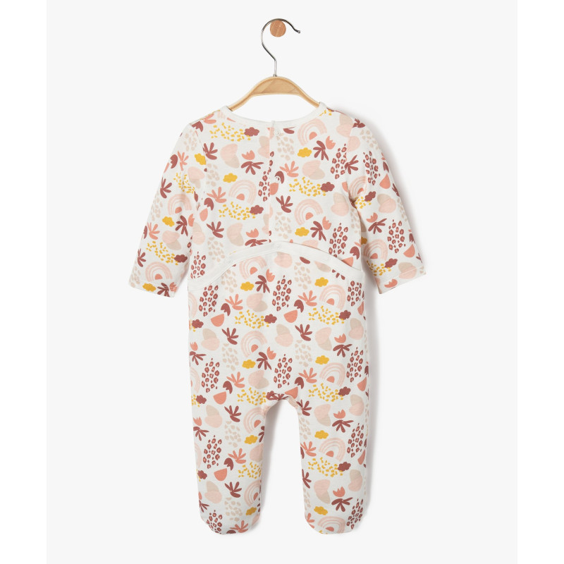 Pyjama bébé fille à motifs fleuris et arc-en-ciel