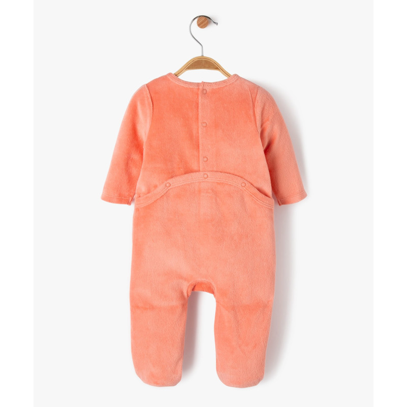 Pyjama en velours à pont-dos pressionné bébé