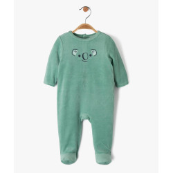 Pyjama en velours Ã  pont-dos pressionnÃ© bÃ©bÃ©