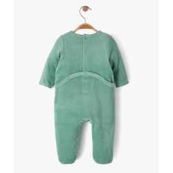 Pyjama en velours à pont-dos pressionné bébé