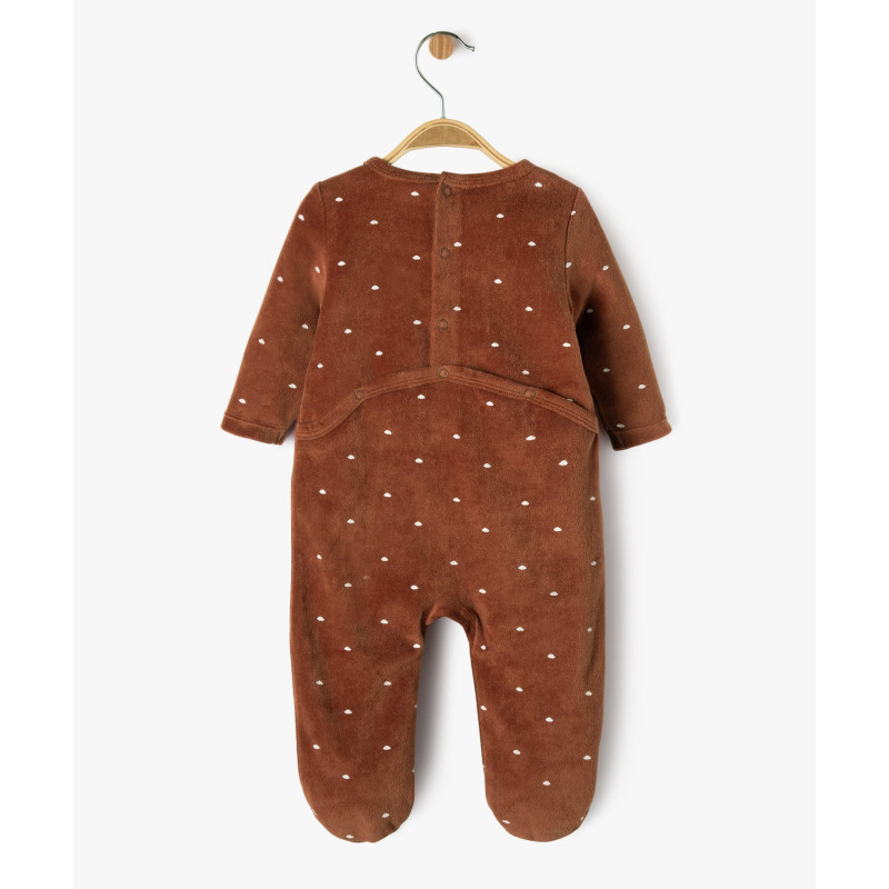 Pyjama en velours à motif ourson bébé garçon