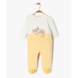 Pyjama en velours avec motif renard bÃ©bÃ© fille